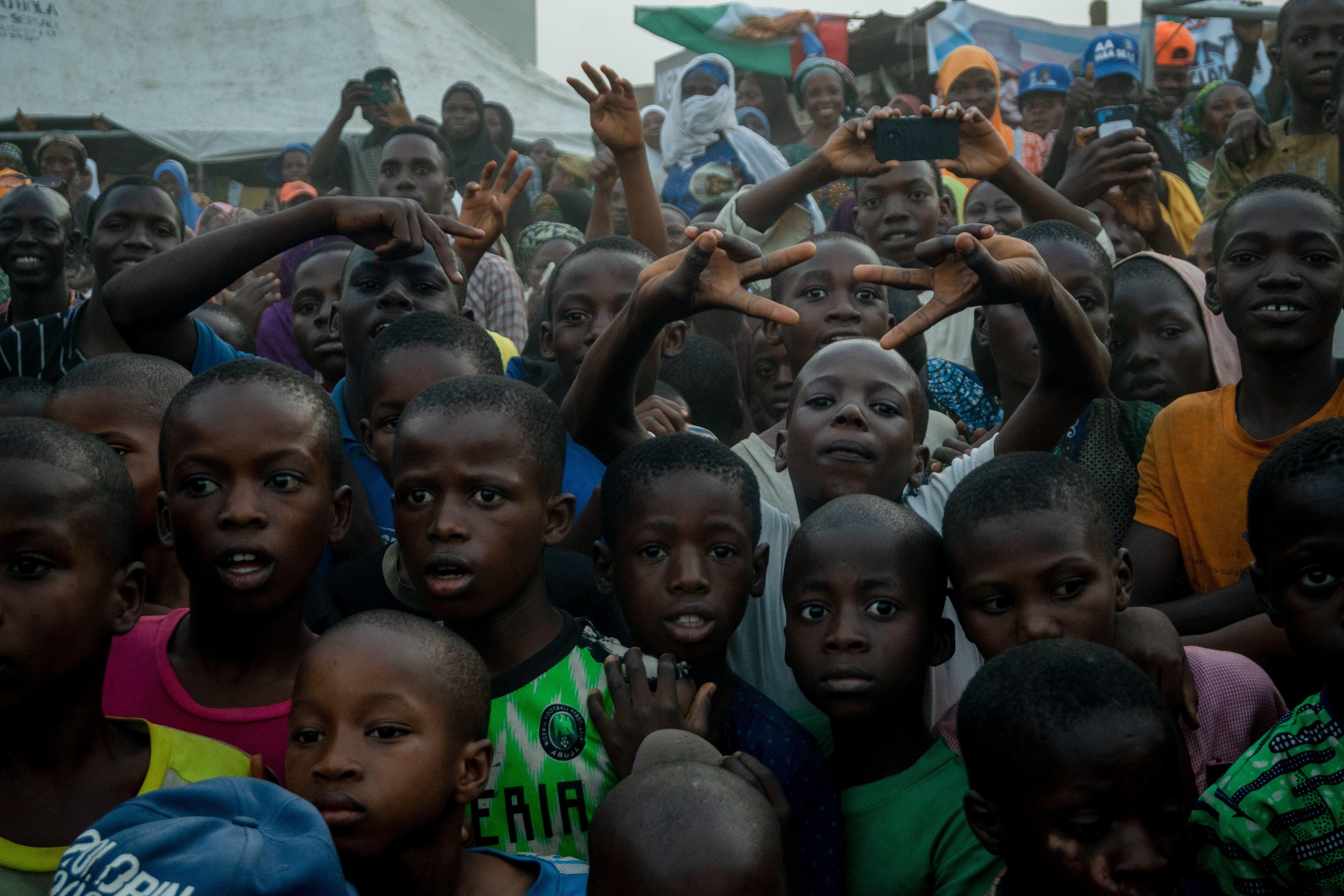 Children standing together, part of a foundation programme